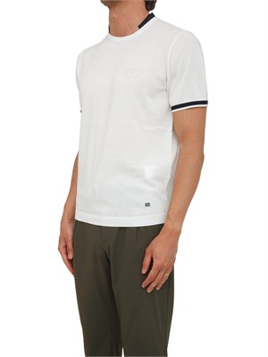 T-shirt in maglia Liu Jo uomo in cotone bianco con profili in UOMO