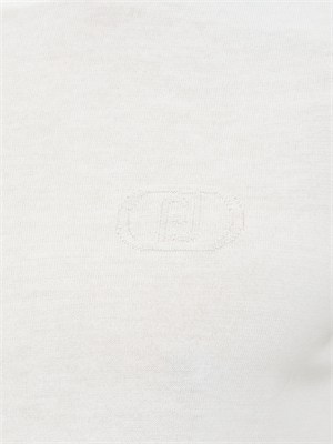 T-shirt in maglia Liu Jo uomo in cotone bianco con profili in UOMO