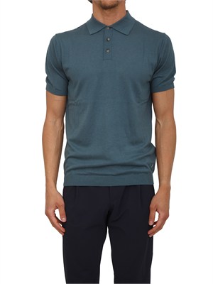 Polo maglia Liu Jo uomo in filato cotone e seta petrolio in UOMO