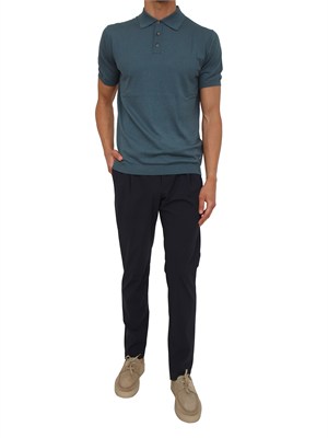 Polo maglia Liu Jo uomo in filato cotone e seta petrolio in UOMO