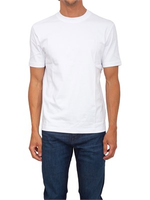 T-shirt BOSS uomo in cotone interlock bianco in UOMO