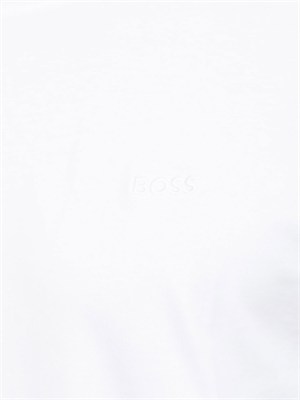 T-shirt BOSS uomo in cotone interlock bianco in UOMO