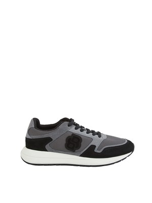 Sneakers grigie BOSS uomo in mesh e suede in UOMO