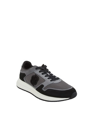 Sneakers grigie BOSS uomo in mesh e suede in UOMO