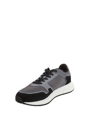Sneakers grigie BOSS uomo in mesh e suede in UOMO