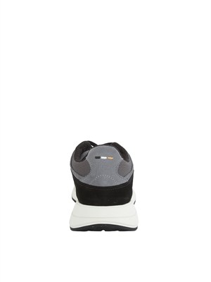 Sneakers grigie BOSS uomo in mesh e suede in UOMO