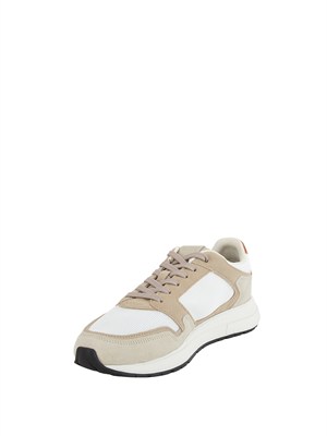 Sneakers beige BOSS uomo in mesh e suede in UOMO