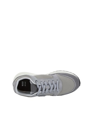 Sneakers grigie BOSS uomo in mesh e suede in UOMO