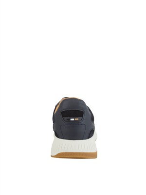 Sneakers Boss uomo in pelle blu in UOMO