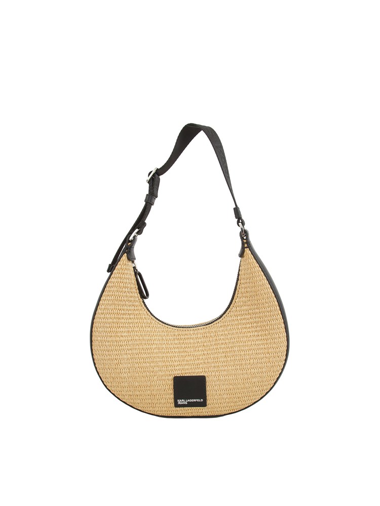 Borsa hobo Karl Lagerfeld Jeans intrecciata beige