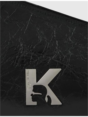 Borsa geometrica Karl Lagerfeld Jeans in pelle nera in DONNA