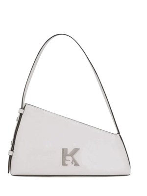 Borsa geometrica Karl Lagerfeld Jeans in pelle bianca in DONNA