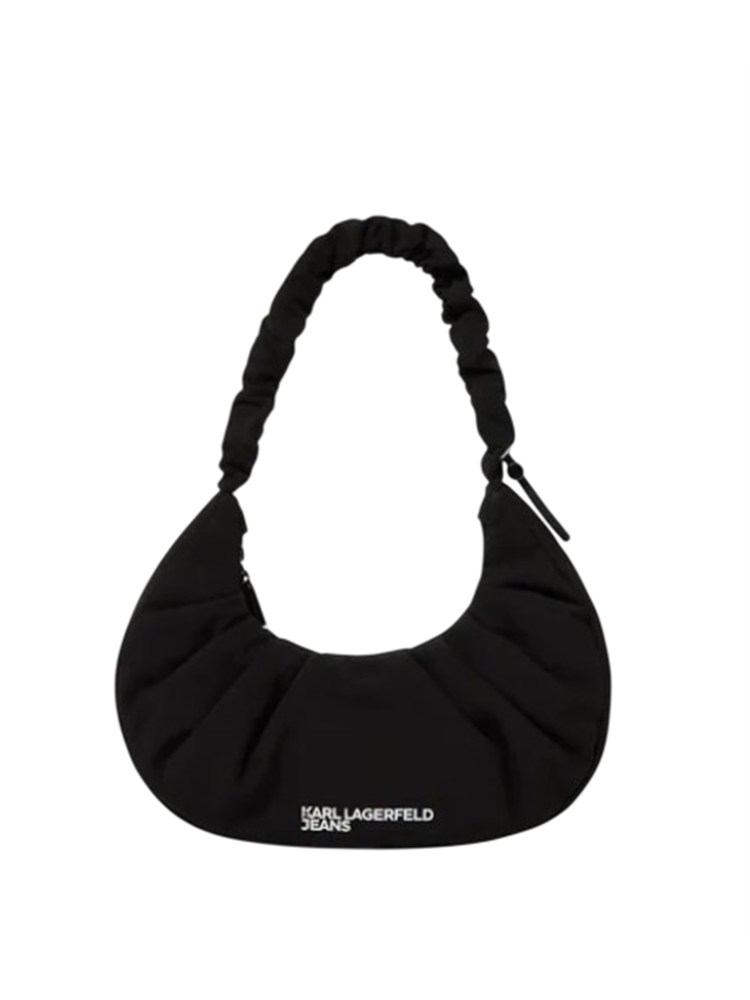 Borsa hobo piccola Karl Lagerfeld Jeans in nylon nero