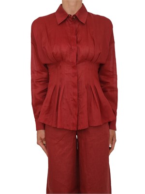 Camicia MSTORA Max Mara Studio in tela ramiÉ rossa in DONNA