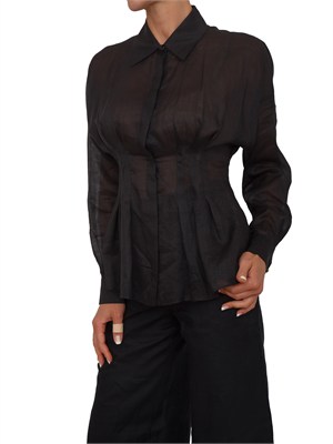Camicia MSTORA Max Mara Studio in tela ramiÉ nera in DONNA