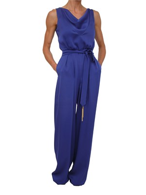Tuta blu MSEDONATA Max Mara Studio in satin fluido in DONNA