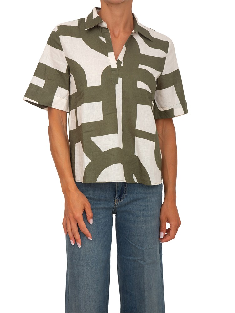 Camicia Emmferoce Emme Marella in cotone stampa verde