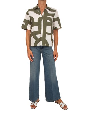 Camicia Emmferoce Emme Marella in cotone stampa verde in DONNA