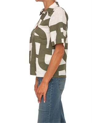 Camicia Emmferoce Emme Marella in cotone stampa verde in DONNA