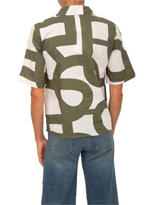 Camicia Emmferoce Emme Marella in cotone stampa verde in DONNA