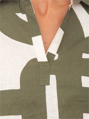 Camicia Emmferoce Emme Marella in cotone stampa verde in DONNA