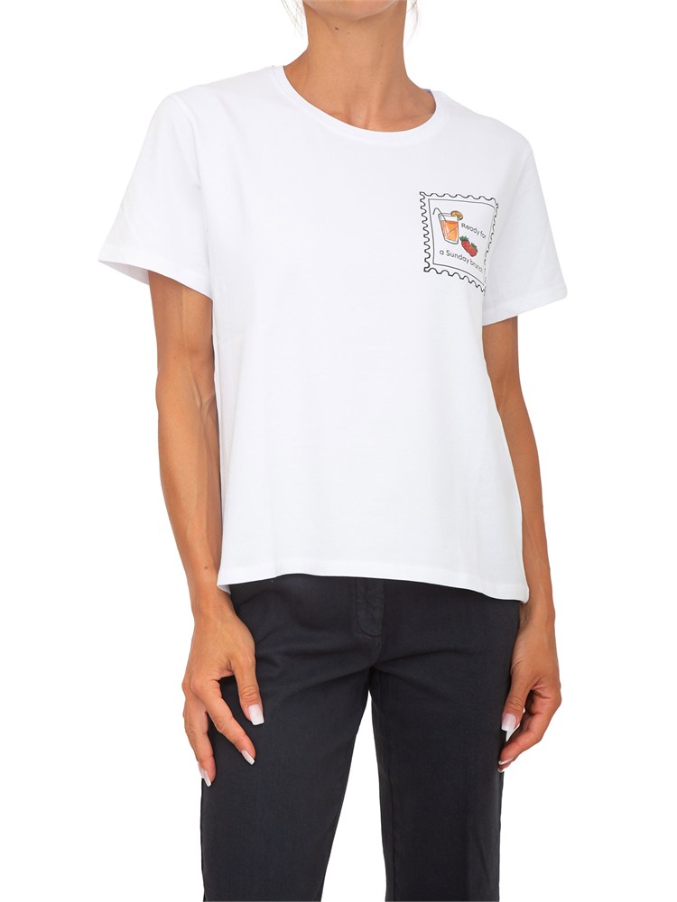 T-shirt bianca Emmgola Emme Marella con stampa
