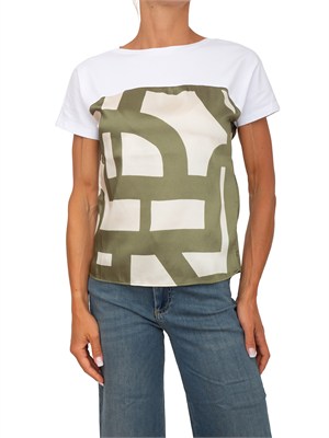 T-shirt Emmlampada Emme Marella in twill stampa in DONNA