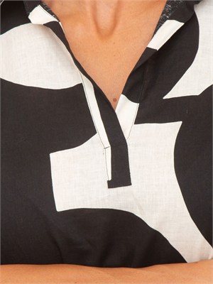 Camicia Emmferoce Emme Marella in cotone stampa nera in DONNA