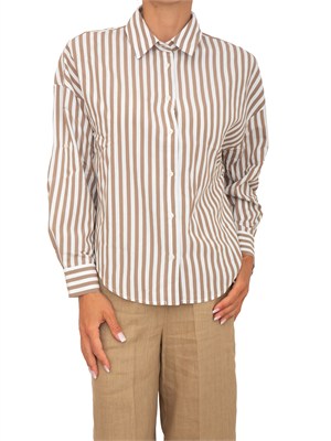 Camicia Emmuggioso di Emme Marella a righe beige in DONNA