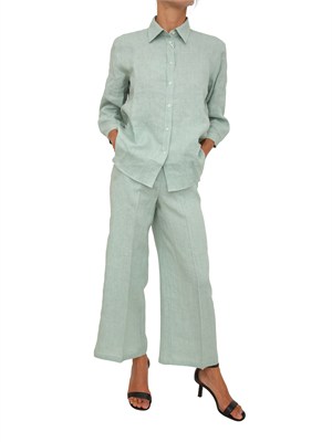 Camicia Emmgirello di Emme Marella in puro lino verde acqua in DONNA