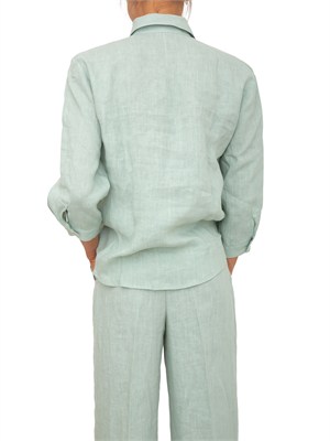 Camicia Emmgirello di Emme Marella in puro lino verde acqua in DONNA