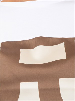 T-shirt Emmlampada Emme Marella in twill stampa marrone in DONNA