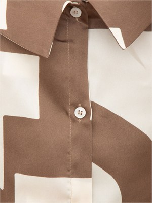 Top Emmgommoso Emme Marella in twill stampato marrone in DONNA