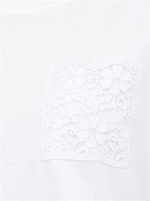 T-shirt bianca Emmfirma di Emme Marella con taschino in DONNA
