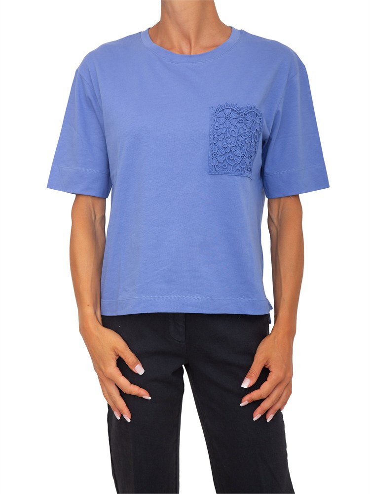 T-shirt blu Emmfirma di Emme Marella con taschino
