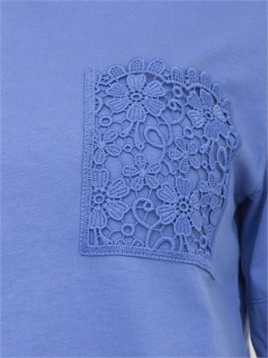 T-shirt blu Emmfirma di Emme Marella con taschino in DONNA