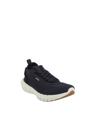 Sneakers blu BOSS uomo con tomaia in maglia in UOMO