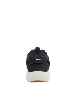 Sneakers blu BOSS uomo con tomaia in maglia in UOMO