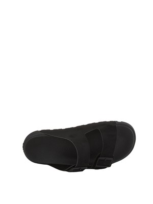 Sandalo ciabatta Boss uomo in pelle nera in UOMO