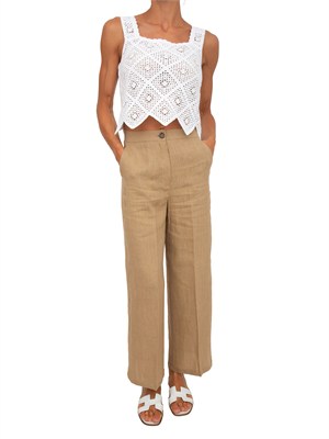 Top Emmcaladio Emme Marella in cotone crochet bianco in DONNA