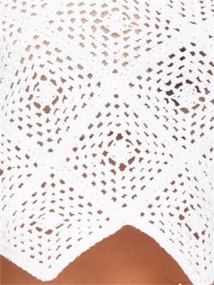 Top Emmcaladio Emme Marella in cotone crochet bianco in DONNA