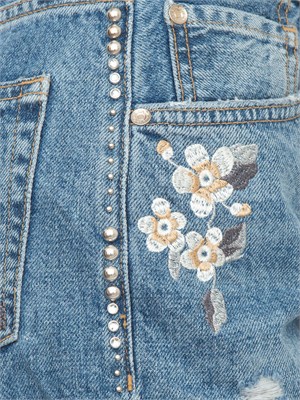 Shorts Liu Jo denim used ricami e borchie in DONNA