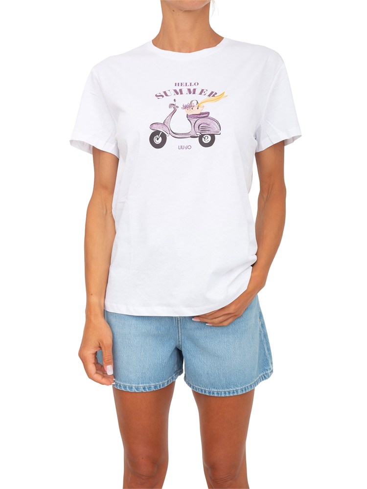 T-shirt bianca Liu Jo donna con stampa