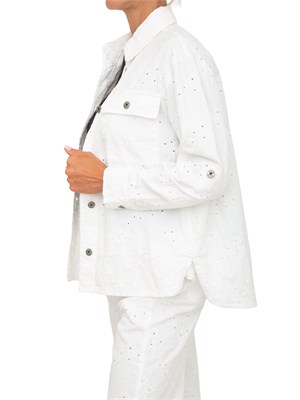 Giacca camicia Liu Jo in cotone sangallo bianco in DONNA