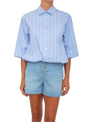 Camicia Liu Jo donna in popeline celeste a righe in DONNA
