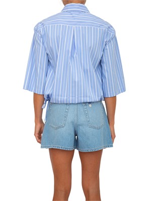 Camicia Liu Jo donna in popeline celeste a righe in DONNA