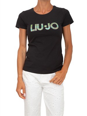 T-shirt nera Liu Jo donna in cotone in DONNA