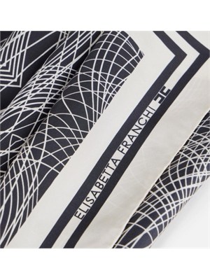 Foulard in seta Elisabetta Franchi burro nero in DONNA