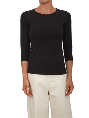 T-shirt nera MMLOBLIQUA Max Mara MM in cotone in DONNA