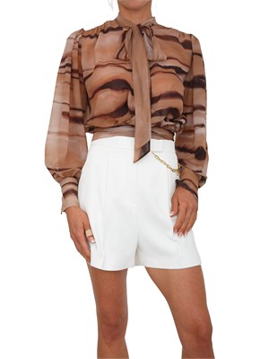 Camicia in chiffon animalier Elisabetta Franchi in DONNA